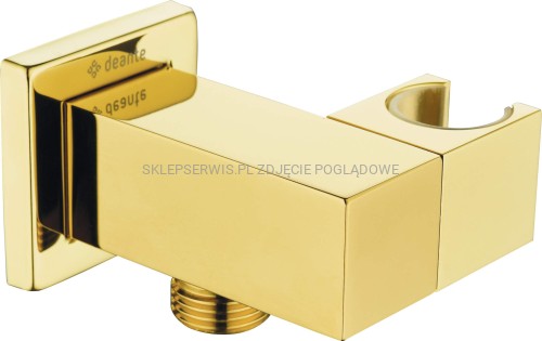 DEANTE Cascada Przyłącze kątowe kwadratowe z uchwytem na słuchawkę - złoty - NAC_Z58K - packshot