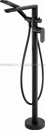 DEANTE Alpinia Bateria wannowa wolnostojąca z zestawem prysznicowym - nero - BGA_N17M - packshot