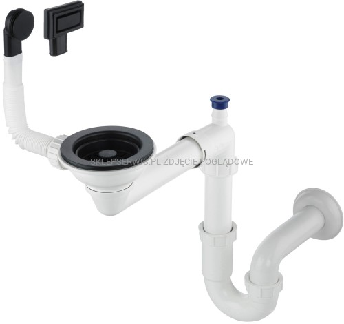DEANTE Space-Saver Syfon do zlewozmywaka granitowego 1-komorowego - Space-Saver - nero - ZXY_N949 - packshot
