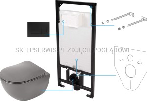 DEANTE Peonia Zestaw WC podtynkowy 6 w 1 - antracyt/titanium/nero - CDENDZPW