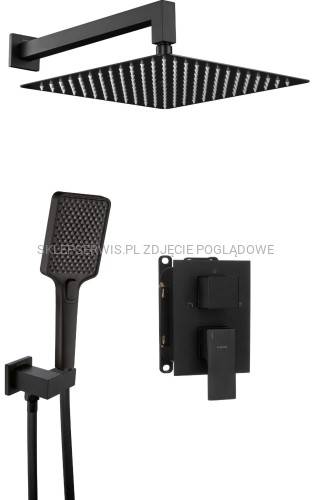 DEANTE Anemon Zestaw prysznicowy podtynkowy z BOXem mieszaczowym - nero - BXYZNBZM - packshot
