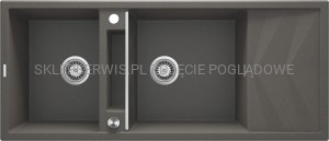 DEANTE Magnetic Zlewozmywak granitowy magnetyczny 2-komorowy z ociekaczem - antracyt metalik - ZRM_T213