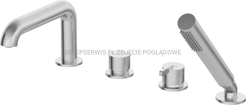 DEANTE Silia Bateria wannowa 4-otworowa z zestawem prysznicowym - stal szczotkowana - BQS_F14M - packshot