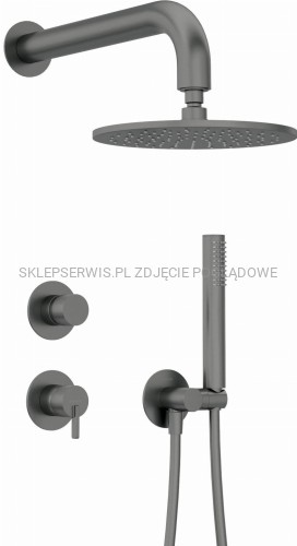 DEANTE Silia Zestaw prysznicowy podtynkowy z głowicą prysznicową - antracyt metalik/titanium - NQS_D9YK - packshot