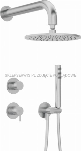 DEANTE Silia Zestaw prysznicowy podtynkowy z głowicą prysznicową - stal szczotkowana - NQS_F9YK - packshot
