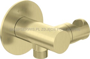 DEANTE Silia Przyłącze kątowe okrągłe z uchwytem na słuchawkę - złoto szczotkowane - NQS_R57K