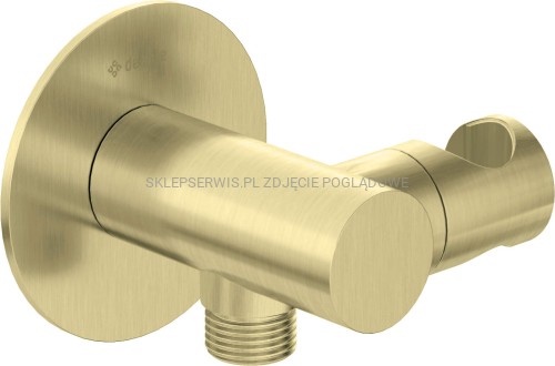 DEANTE Silia Przyłącze kątowe okrągłe z uchwytem na słuchawkę - złoto szczotkowane - NQS_R57K - packshot