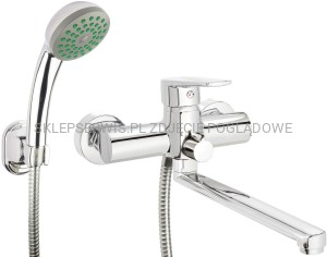 DEANTE Tubo Bateria umywalkowo-wannowa ścienna z zestawem prysznicowym - chrom - BUT_057M