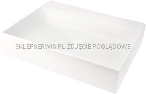 DEANTE Correo Umywalka granitowa stawiana na blat - 500x400 mm - alabaster - CQR_AU5S
