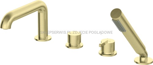 DEANTE Silia Bateria wannowa 4-otworowa z zestawem prysznicowym - złoto szczotkowane - BQS_R14M - packshot