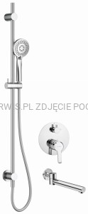 DEANTE Arnika Zestaw prysznicowy podtynkowy z wylewką wannową - chrom - NAC_09QA