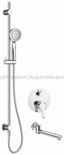 DEANTE Arnika Zestaw prysznicowy podtynkowy z wylewką wannową - chrom - NAC_09QA - packshot