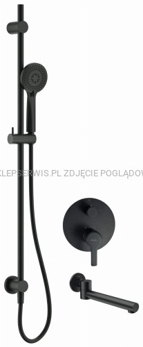 DEANTE Arnika Zestaw prysznicowy podtynkowy z wylewką wannową - nero - NAC_N9QA - packshot